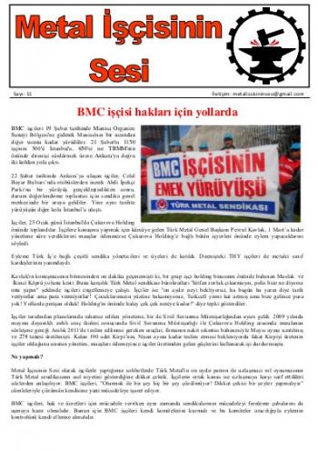 Metal İşçisinis Sesi Sayı 11
