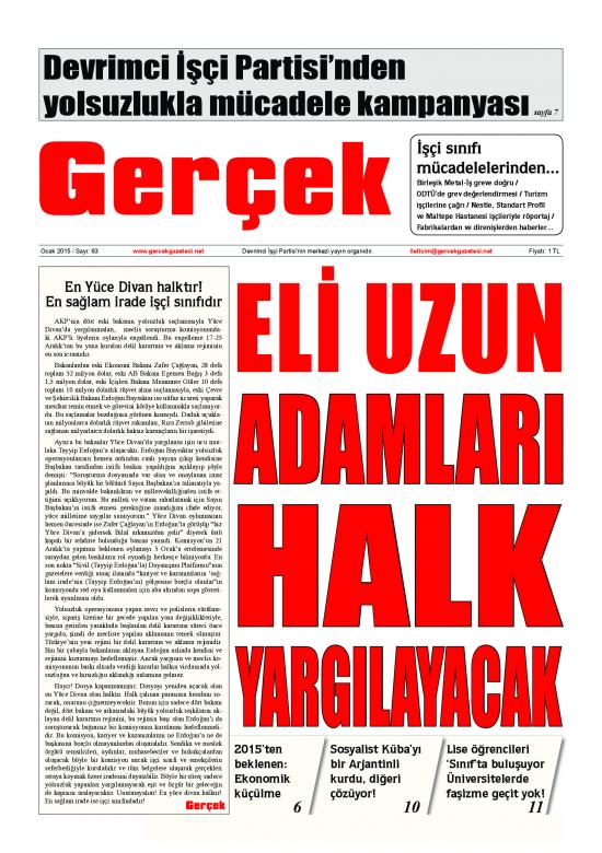 Gerçek Gazetesi Sayı 63 - Ocak 2015