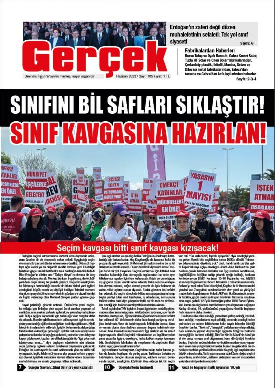  Gerçek Gazetesi Sayı 165 - Haziran 2023