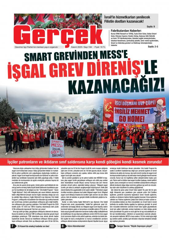 Gerçek Gazetesi Sayı 194 - Kasım 2025