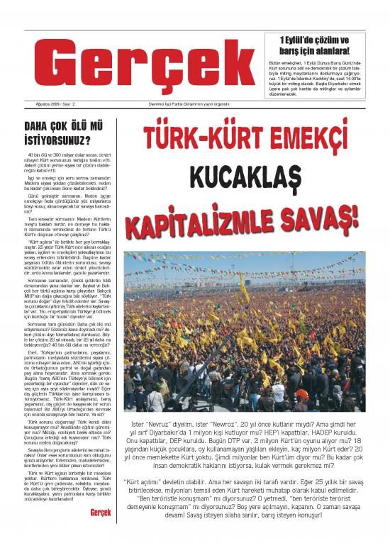Gerçek Gazetesi Sayı 2