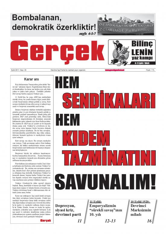 Gerçek Sayı 23 - Eylül 2011