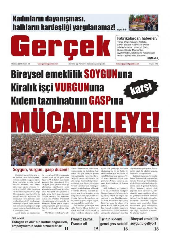 Gerçek Gazetesi Sayı 80 - Haziran 2016 