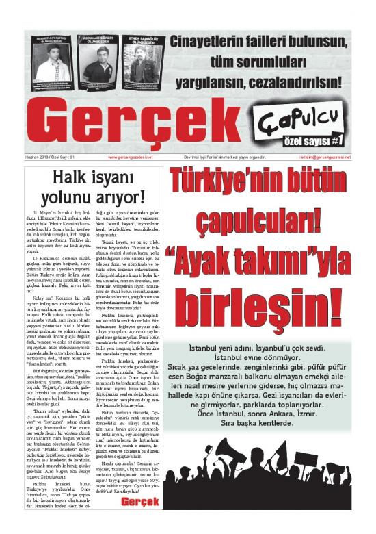 Gerçek Gazetesi Sayı Çapulcu