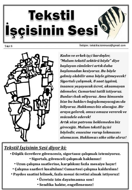 Tekstil İşçisinin Sesi Sayı 6