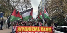 Siyonist soykırımın ikinci yılında Filistin halkının sesi meydanlarda!