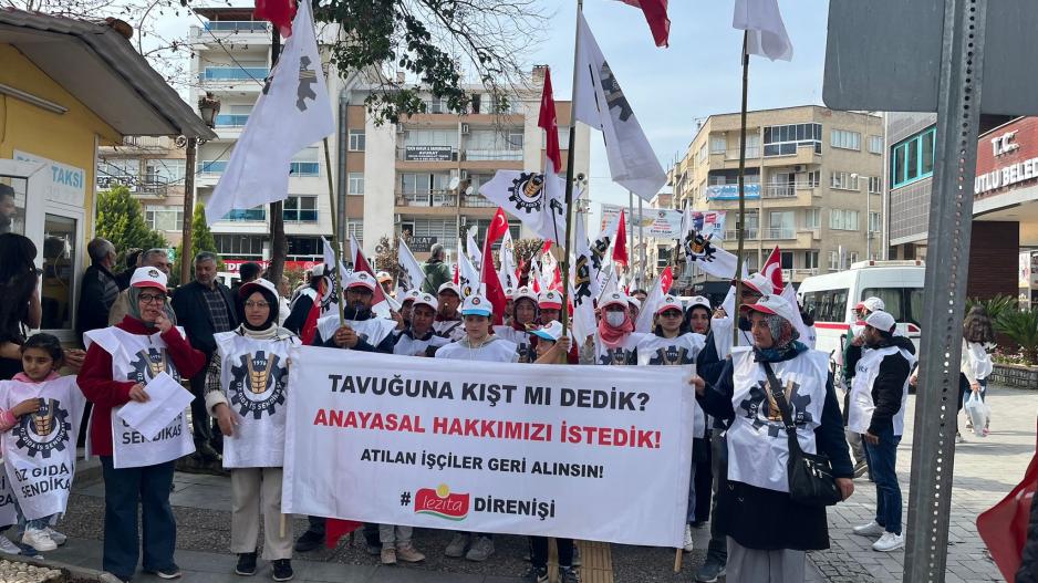 Lezita işçileri Turgutlu’dan haykırdı: “Sözleşme hakkımız söke söke alırız”